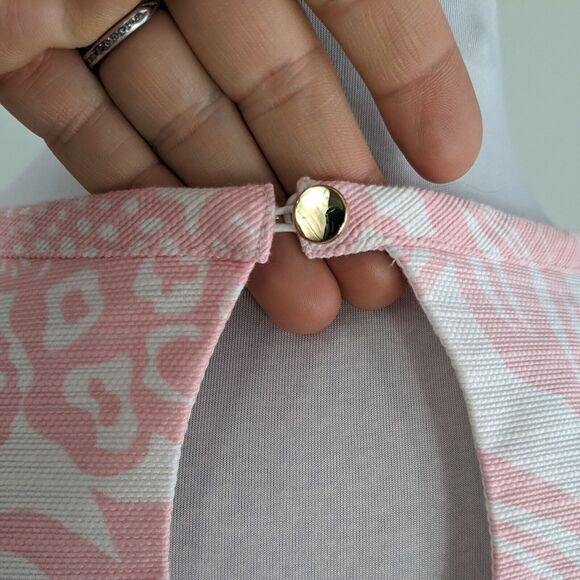 Talbots Dress 10 Pink Sleeveless Floral Sheath Short Mini White Easter Shower - Picture 5 of 11